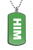 Him Pronouns Dog Tag Necklace