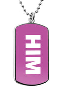 Him Pronouns Dog Tag Necklace