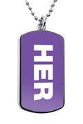 Her Pronouns Label Dog Tag Military Gender Necklace Stainless Pendant Accessories Gifts LGBT Gay Pride Gifts