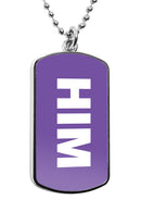 Him Pronouns Dog Tag Necklace