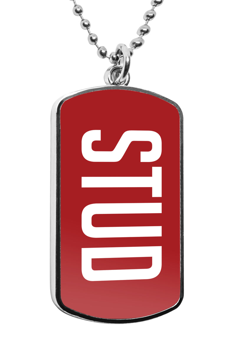 Stud Dog Tag Pendant Hunk Hottie Necklace Funny gifts dogtag message pendant Hot gym accessories