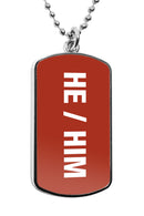 He Him Pronouns Bamboo Hand Fan