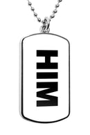 Him Pronouns Dog Tag Necklace