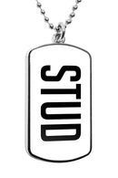 Stud Dog Tag Necklace