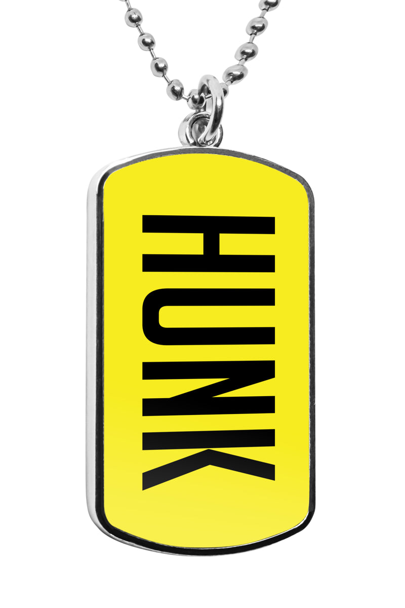 Hunk Dog Tag Pendant Buff Ripped Pride Necklace Gym Funny gifts dogtag message pendant muscled gym accessories