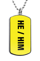 He Him Pronouns Bamboo Hand Fan