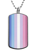 Pride Flags dog tag necklace Agender Aromantic BDSM Pride Bigender Butch Pride Labrys Lesbian Leather Pride Omnisexual Polyamory Polygender Puppy Pride Twink Pride Flags Military Stainless dogtag
