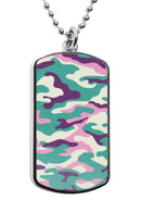 Military Camouflage Dog Tag Necklace