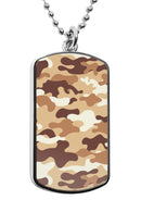 Military Camouflage Dog Tag Necklace