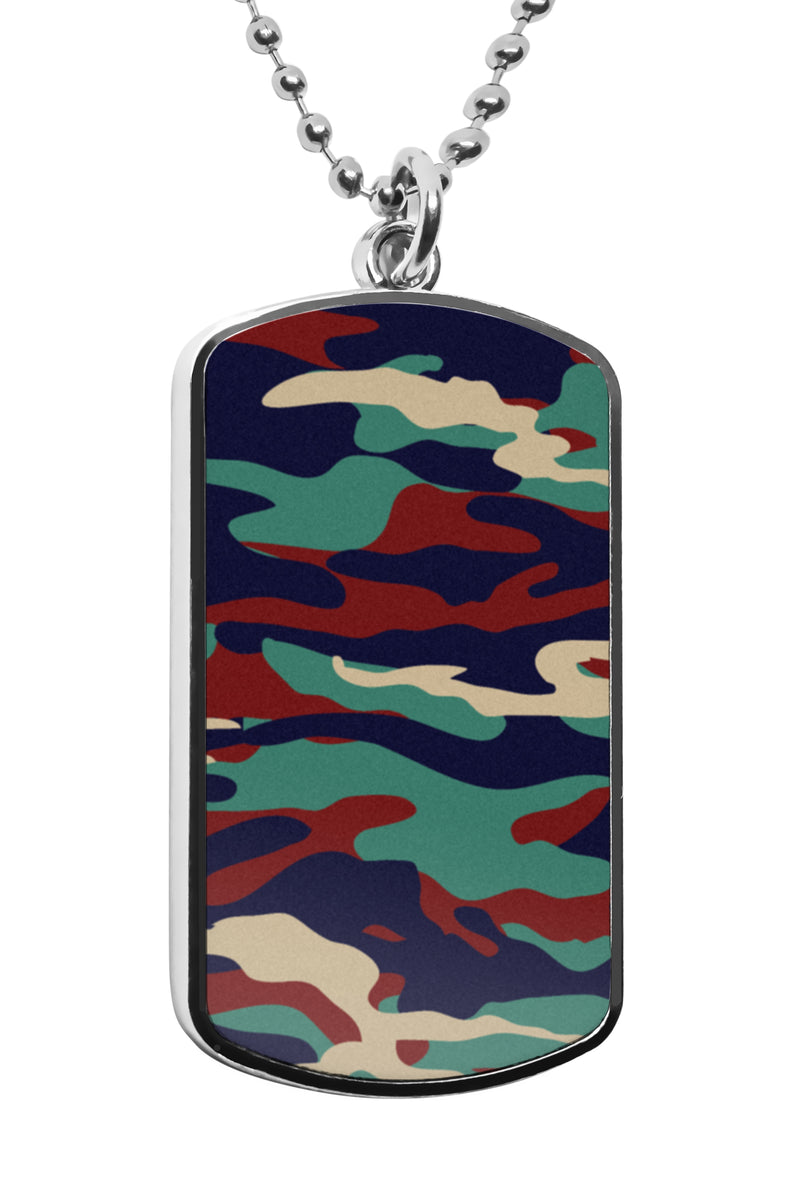 Military Camouflage Pattern Dog Tag Military Coloful Necklace Stainless Pendant Accessories Gifts Army Navy Gifts