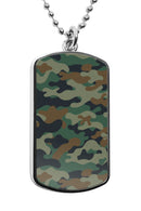 Military Camouflage Dog Tag Necklace