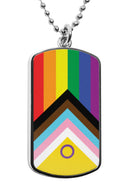 Pride Flag LGBTQA dog tag Necklace Pride Flag Accessory full color print dogtag Hijira Intersex Progress Lipstick Lesbian Maverique Neutrois Pangender Pocket Gender Rubber Trigender Two-Spirit queer flag Pride necklace gifts flags Pride pendant necklace