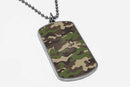 Military Camouflage Dog Tag Necklace