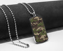 Military Camouflage Dog Tag Necklace