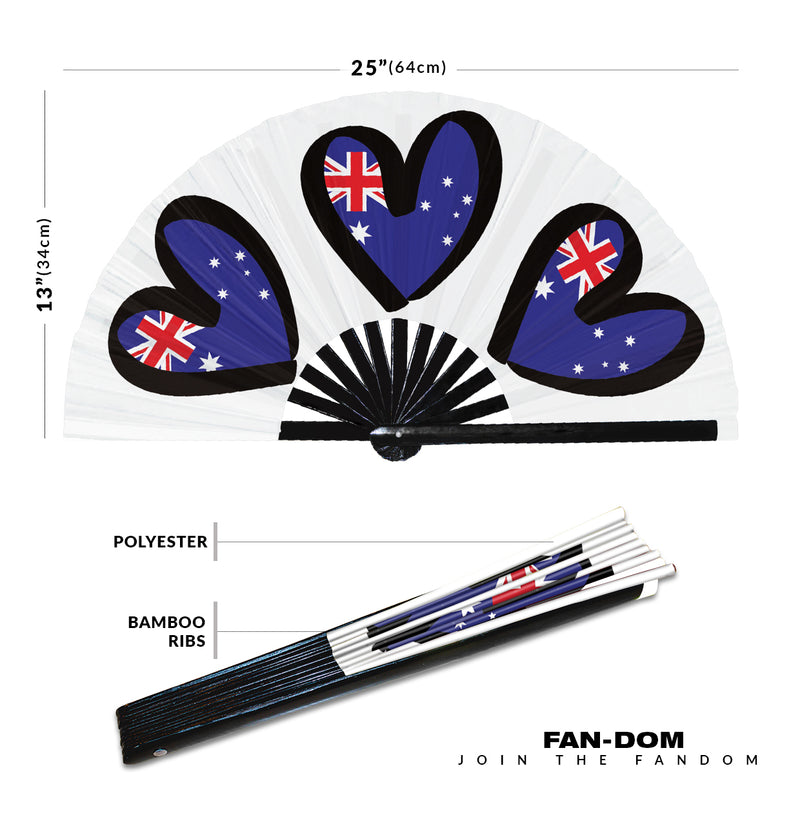 National Flags Foldable Hand Fans Country Flag Heart Rave Fans ESC Flag Gifts Europe Heart Flags Large Folding Hand Fan Clack Fans