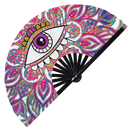 Evil Eye Bamboo Hand Fan
