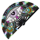 Evil Eye Bamboo Hand Fan