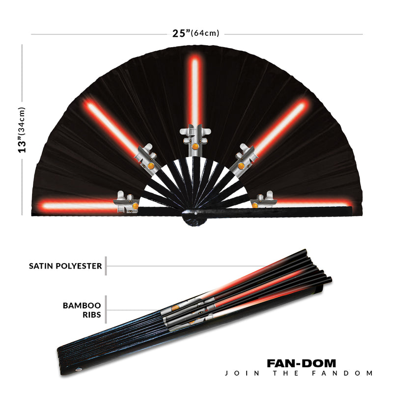 Light Fan Saber Foldable Bamboo Hand Fan Galaxy Laser Sword Fan Lazy Cosplay Halloween Costume Outfit Hand Fans Gifts Circuit Rave Festival Accessories