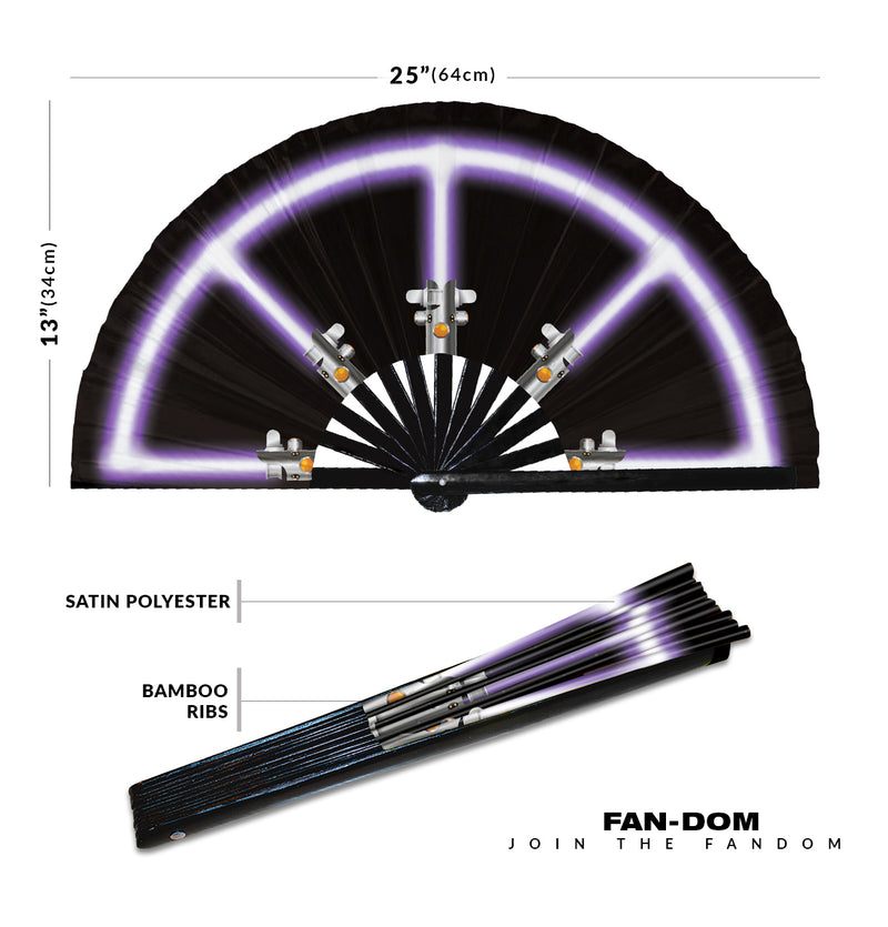 Light Fan Saber Foldable Bamboo Hand Fan Galaxy Laser Sword Fan Cosplay Halloween Costume Outfit Hand Fans Gifts Circuit Rave Festival Accessories