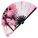Geisha Sakura Blossom Bamboo Hand Fan