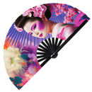 Geisha Sakura Blossom Bamboo Hand Fan