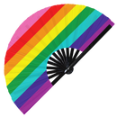 Pride Flag LGBTQA hand fan Androgynous Butch Lesbian Demigender Boy Girl Drag Feather Gender Questioning Gilbert Baker Graysexual pride fan