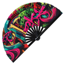 Graffiti Spray Paint Bamboo Hand Fan