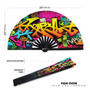 Graffiti Spray Paint Bamboo Hand Fan