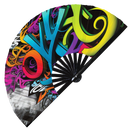 Graffiti Spray Paint Bamboo Hand Fan