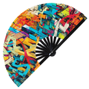 Graffiti Spray Paint Bamboo Hand Fan