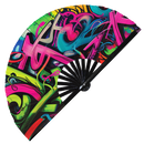 Graffiti Spray Paint Bamboo Hand Fan