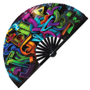 Graffiti Spray Paint Bamboo Hand Fan