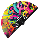 Graffiti Spray Paint Bamboo Hand Fan