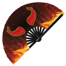 Devil Horn Angel Halo Bamboo Hand Fan