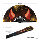 Devil Horn Angel Halo Bamboo Hand Fan