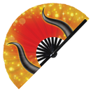 Devil Horn Angel Halo Bamboo Hand Fan