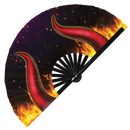 Devil Horn Angel Halo Bamboo Hand Fan