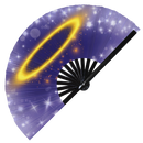 Devil Horn Angel Halo Bamboo Hand Fan