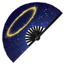 Devil Horn Angel Halo Bamboo Hand Fan