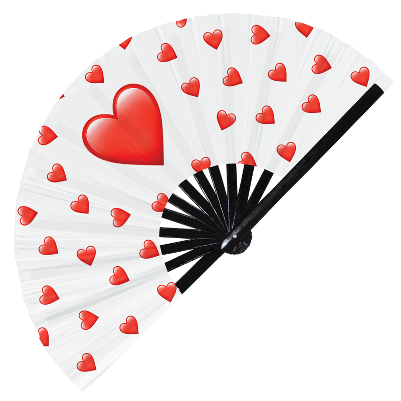 Emoji Hand Fan UV Glow Foldable Bamboo Fan Emoticon Smiley Heart Like Cry Love High Five Stickers Icons Handheld Fans