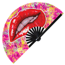 Lips Bamboo Hand Fan