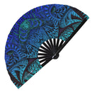 Manta ray Hand Fan UV Glow Folding Fan Festival Rave Fan Dancing Graphic Fan Tattoo Art Fan Tribal Hand Party Rave Circuit Festival Event Fan