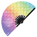 Mermaid Scales UV Foldable Hand Fan Snap Fan Festival Sirena Large Hand Fan Summer Mermaid Scales fins Hand Fan