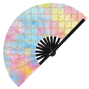 Mermaid Scales Bamboo Hand Fan