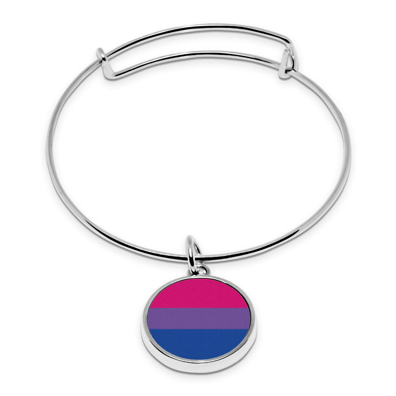 LGBT Pride Flags print Wrapped Hinge Cuff Bracelet with pendant Transgender Bisexual Lesbian Gendeerqueer Asexual Pansexual Philly Intersex QPOC Polysexual Straight Ally Bear Nonbinary Delicate Thin Cuff Bangle Metal Stainless Cuffed bracelet
