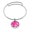 Military Camouflage Cuff Bracelet With Pendant