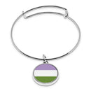Pride Flag Cuff Bracelet With Pendant