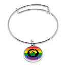 Pride Flag Cuff Bracelet With Pendant