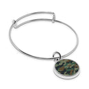 Military Camouflage Cuff Bracelet With Pendant