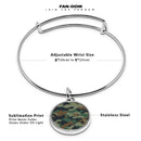 Military Camouflage Cuff Bracelet With Pendant